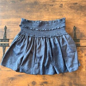 Mustard Seed Textured Blue Skater Skirt